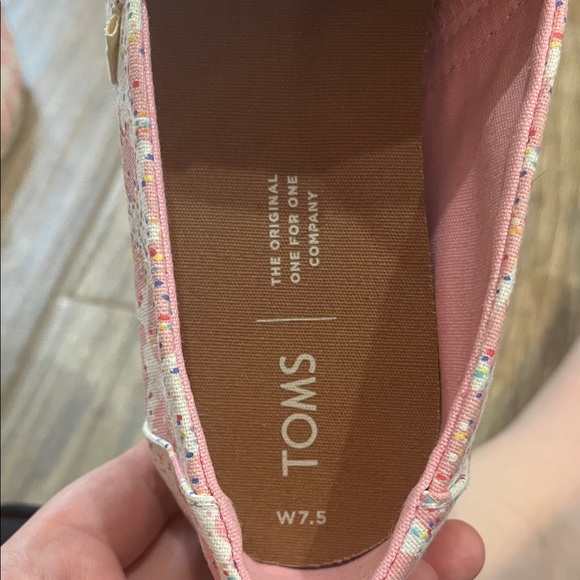 Toms Pink Elephant Pattern Animal Circus Cookies Slip-Ons - Womens Size 7.5 - Picture 8 of 13